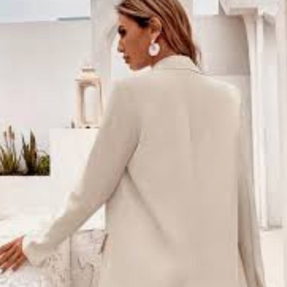 Shein blazer cream sheer design. Size 12